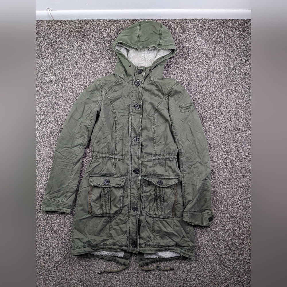 Abercrombie & Fitch Fishtail Parka Military Utility Sherpa Lined Womens Small